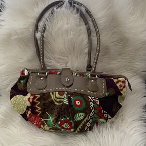 OILILY Velvet Floral Print Shoulder‎ Bag Purse